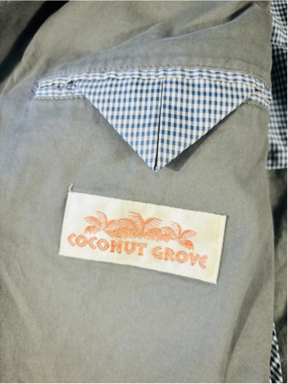Coconut Grove Mens 40R Khaki Cotton Blend Blazer Sport Coat Patch Pockets